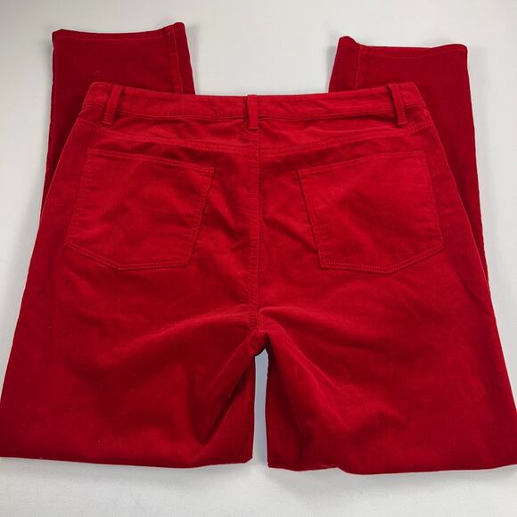 Talbots High Waist Straight Leg Corduroy Jeans Pants Cherry Red Size 14 - Picture 3 of 12
